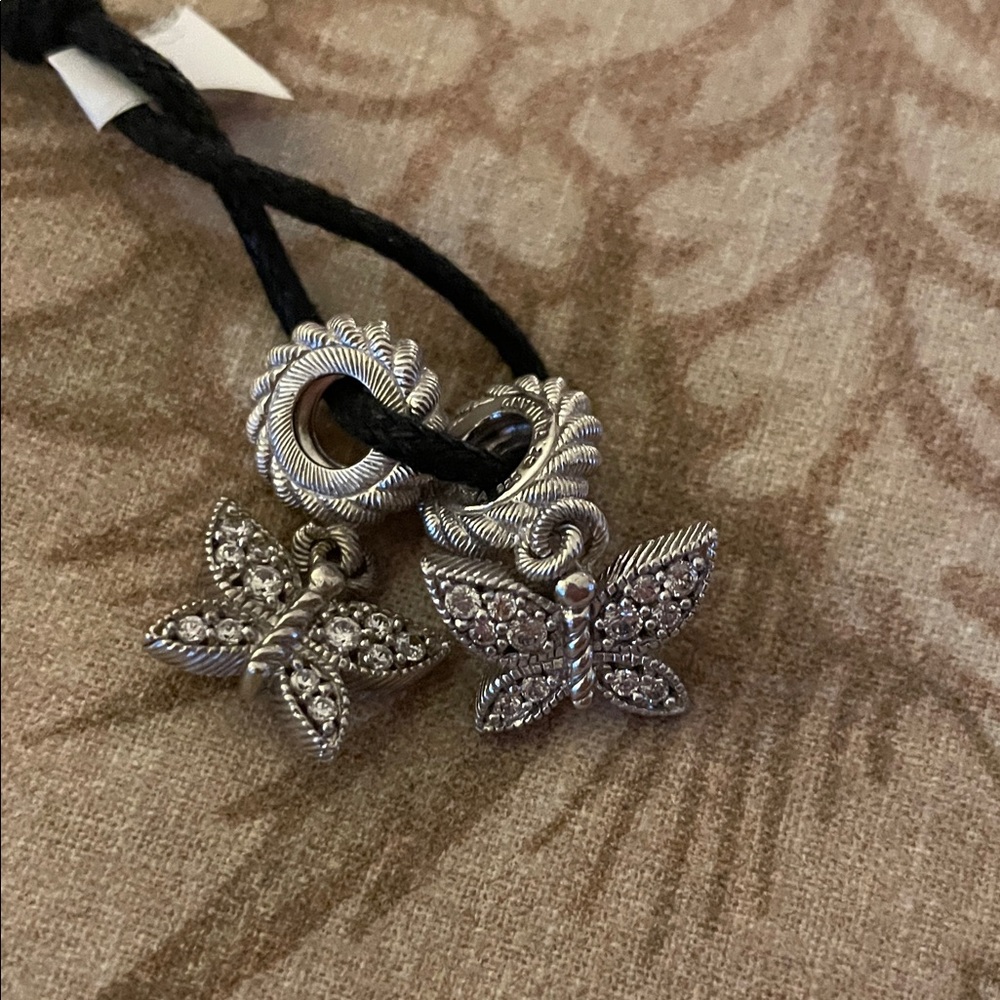 Judith Ripka Silver Butterfly Charms (2)
